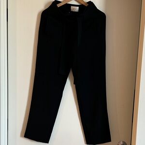 Aritzia Black Wide-Leg Tie-Waist Pants
